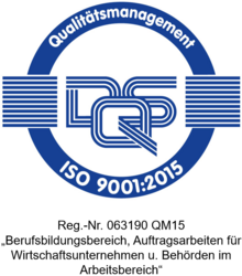 DQS Logo mit Hinweistext